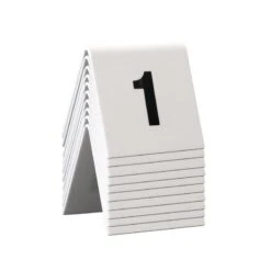 10 Chevalets De Table PVC Blanc Numérotés