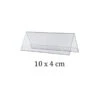 10 Chevalets Porte-nom Double Face En Plexiglass - 10 X 4 Cm
