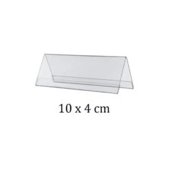 10 Chevalets Porte-nom Double Face En Plexiglass - 10 X 4 Cm