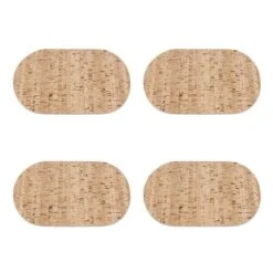 4 Sets De Table Ovales En Liège (30 Cm X 20 Cm) Pour Petit Déjeuner - Art De La Table