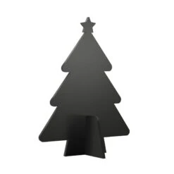 Ardoise De Table Silhouette 3D Noire Modèle Sapin De Noël + 3 Feutres-craie - Décoration Noël Ardoise Restaurant