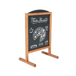 Déco Bistro Pas Cher Magasin 34 Ardoise Sur Pied En Bois Double Face Et Magnétique Pour Hôtel Restaurant - Modèle Wood Maki (60 X 78 Cm)