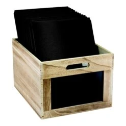 Caisse En Bois Avec Ardoise Pour Protège-menus -Déco Bistro Pas Cher Magasin caisse en bois avec ardoise pour protege menus 4