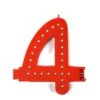 Chiffre 4 Smart LED - Chiffre Couleur Rouge Pour Enseigne Lumineuse LED