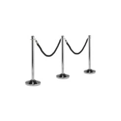 Corde Tressée Noire Embout Chromé -Déco Bistro Pas Cher Magasin corde tressee noire embout chrome 2