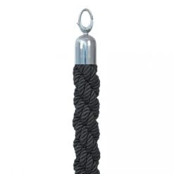 Corde Tressée Noire Embout Chromé