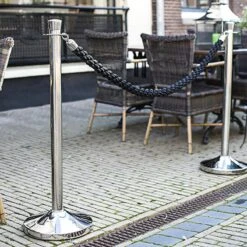 Corde Tressée Noire Embout Chromé -Déco Bistro Pas Cher Magasin corde tressee noire embout chrome 3