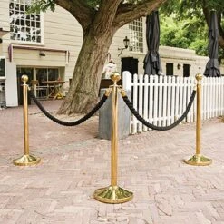 Corde Tressée Noire Embout Or -Déco Bistro Pas Cher Magasin corde tressee noire embout or 2