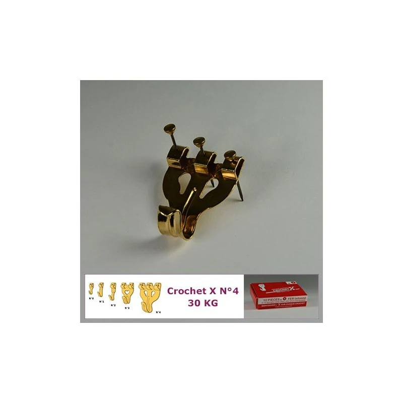 Crochet X N°4 Jusqu'à 30 Kg : Boite De 10 2 Crochet X N°4 Jusqu'à 30 Kg : Boite De 10 – Image 2