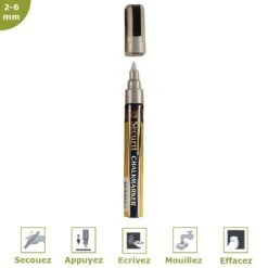 Feutre-craie 2-6 Mm Argent