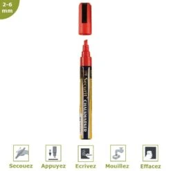 Feutre-craie 2-6 Mm Rouge