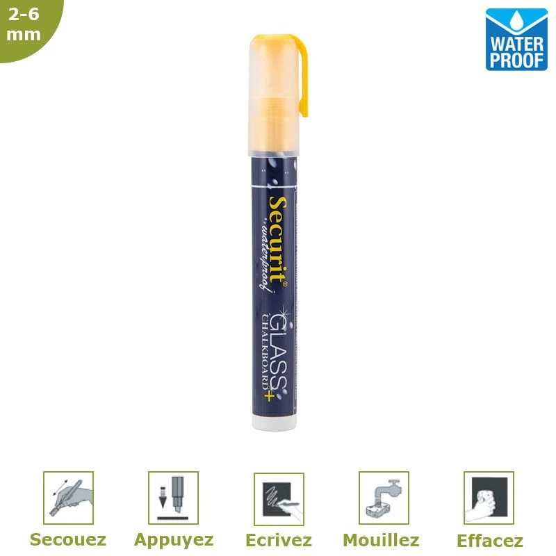 Feutre Craie 2-6 Mm Waterproof Jaune 2 Feutre Craie 2-6 Mm Waterproof Jaune – Image 2
