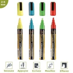 Feutre-craie Couleur 2-6 Mm Par 4