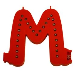 Lettre M Couleur Rouge à LED - Lettre Lumineuse Alphabet Smart LED Pour Enseigne Vitrine