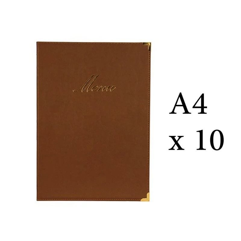 Lot 10 Protège-menu Classique Format A4 Couleur Marron - Porte Menu Hôtel Restaurant - Securit 2 Lot 10 Protège-menu Classique Format A4 Couleur Marron - Porte Menu Hôtel Restaurant - Securit – Image 2