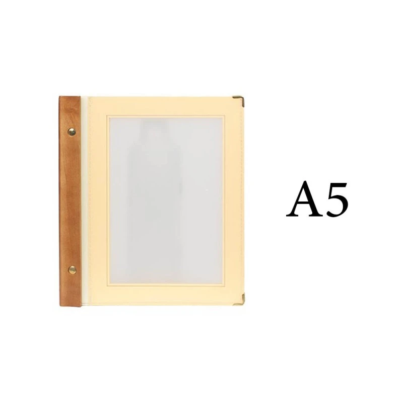 Lot 10 Protège-menus Beige WOOD + 2 Inserts Format A5 Pour Hôtel Restaurant - Securit 3 Lot 10 Protège-menus Beige WOOD + 2 Inserts Format A5 Pour Hôtel Restaurant - Securit – Image 3