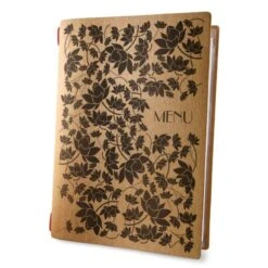 Lot 10 Protège-menus Souples Format A4 Couleur Naturel 1 Insert Modèle PROVENÇAL - Dag Style