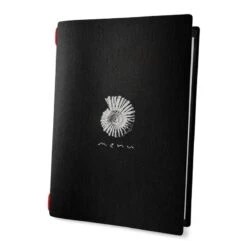 Lot 10 Protège-menus Souples Noir Format A4 NETTUNO Orné D'une Coquille 1 Insert - Dag Style