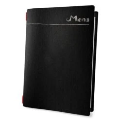 Lot 10 Protège-menus Souples Noir "Menu" Effet Craie Format A4 1 Insert Modèle CHALK - Dag Style