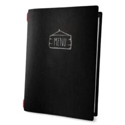 Lot 10 Protège-menus Souples Noir Panneau Western "Menu" Format A4 1 Insert Modèle SALOON - Dag Style