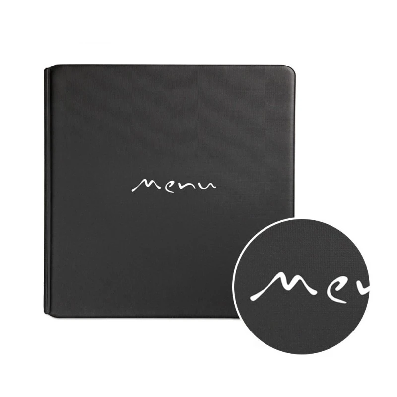 Lot 10 Protège-menus Toscana Couleur Noir Format Carré (modèle Quadrato) - Présentation Menus Hôtel-restaurant 3 Lot 10 Protège-menus Toscana Couleur Noir Format Carré (modèle Quadrato) - Présentation Menus Hôtel-restaurant – Image 3