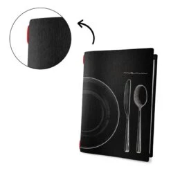 Lot 10 Protèges Menu Souples Noir Format A4 Design Effet Craie 1 Insert Modèle SET - Dag Style -Déco Bistro Pas Cher Magasin lot 10 proteges menu souples noir format a4 design effet craie 1 insert modele set dag style 2