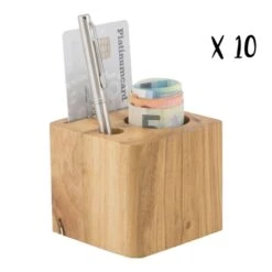 Lot De 10 Porte-additions En Bois Modèle Cube (stylo Inclus) -Déco Bistro Pas Cher Magasin lot de 10 porte additions en bois modele cube stylo inclus 2