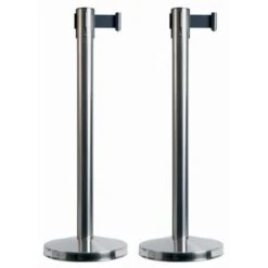 Lot De 2 Poteaux D'accueil Budget Avec Corde Rétractable