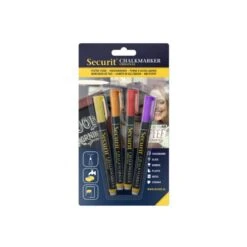 Lot De 4 Feutres-craie 1-2 Mm 4 Couleurs Flashy Effaçable Pour Ardoise