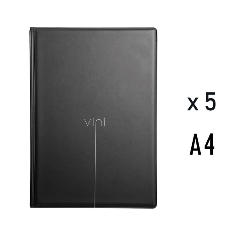 Lot De 5 Cartes Des Vins Format A4 RISTO VINI Pour Brasserie Hôtel Restaurant (protège-menu Noir) 2 Lot De 5 Cartes Des Vins Format A4 RISTO VINI Pour Brasserie Hôtel Restaurant (protège-menu Noir) – Image 2