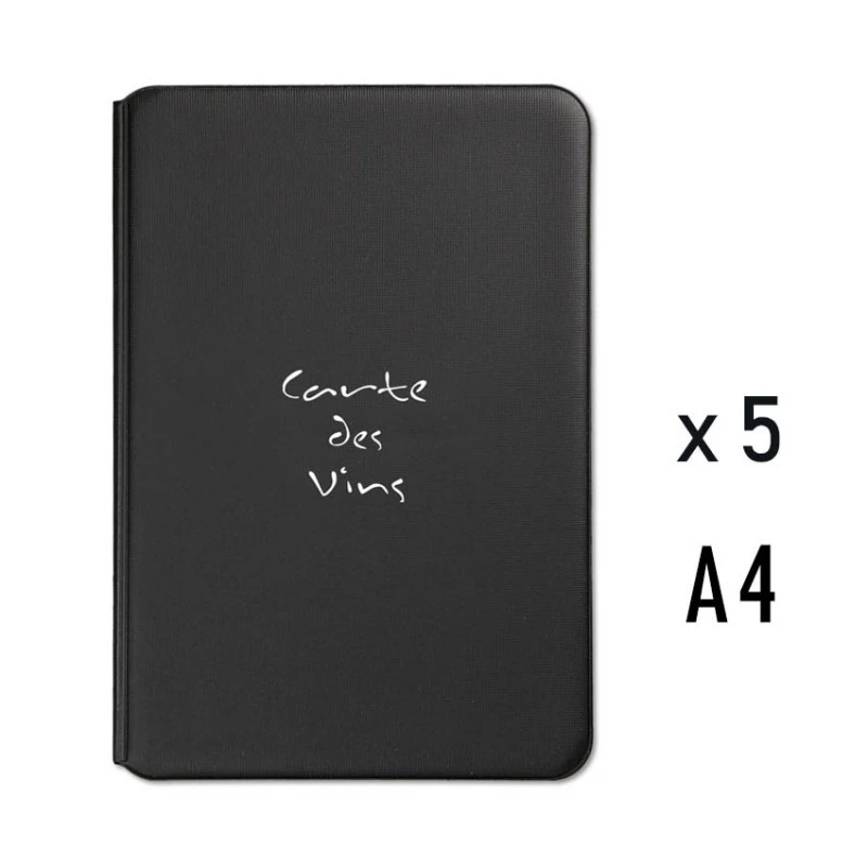 Lot De 5 Cartes Des Vins Protège-menu Noir Toscana Format A4 - Présentation Menu Hôtel Restaurant Brasserie 2 Lot De 5 Cartes Des Vins Protège-menu Noir Toscana Format A4 - Présentation Menu Hôtel Restaurant Brasserie – Image 2