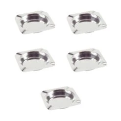 Lot De 5 Cendriers Carrés En INOX 12 X 12 Cm - Accessoires Restauration Hôtellerie -Déco Bistro Pas Cher Magasin lot de 5 cendriers carres en inox 12 x 12 cm accessoires restauration hotellerie 1
