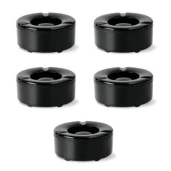 Lot De 5 Cendriers Extérieurs NOIRS Anti-vent Diamètre 9.5 Cm - Accessoires Bar Restaurant Hôtel