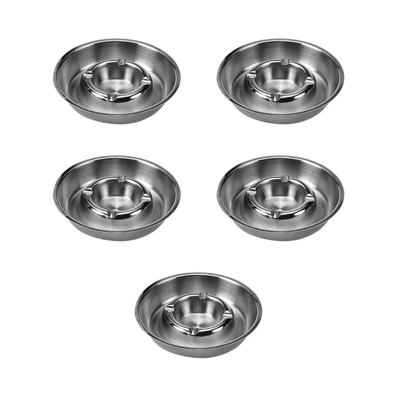 LOT DE 5 CENDRIERS RONDS OUVERTS EN INOX DIAMÈTRE 14 CM - ACCESSOIRES RESTAURATION HÔTELLERIE 2 LOT DE 5 CENDRIERS RONDS OUVERTS EN INOX DIAMÈTRE 14 CM - ACCESSOIRES RESTAURATION HÔTELLERIE – Image 2