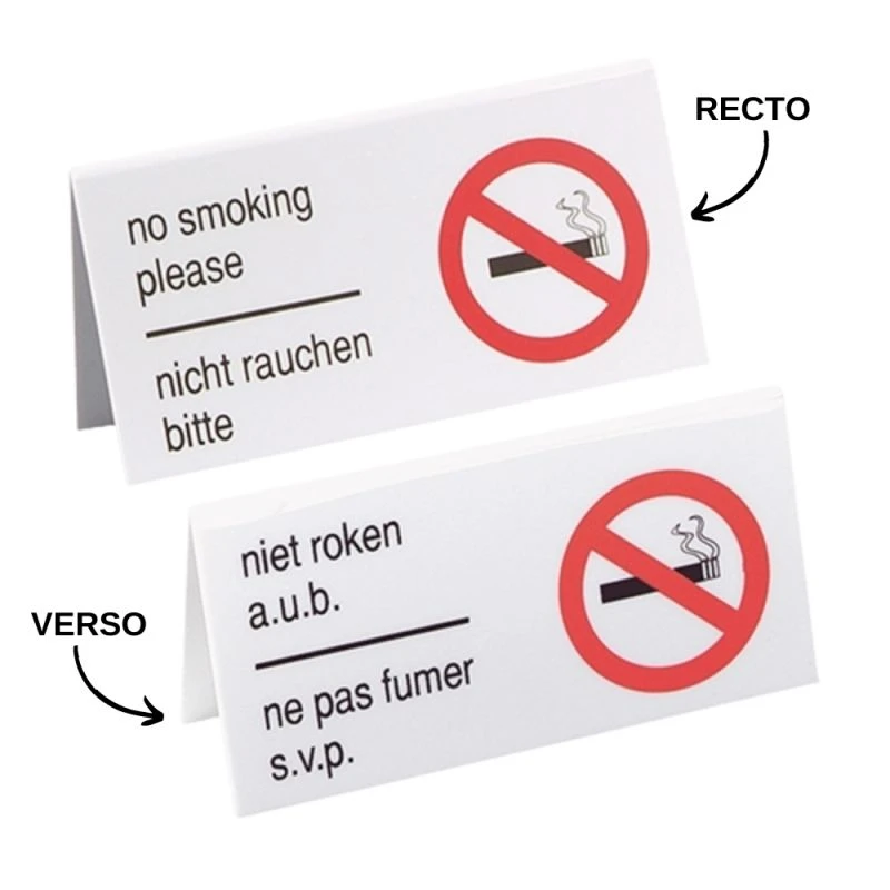 Lot De 5 Chevalets De Table NE PAS FUMER Pour Bars Restaurants 3 Lot De 5 Chevalets De Table NE PAS FUMER Pour Bars Restaurants – Image 3