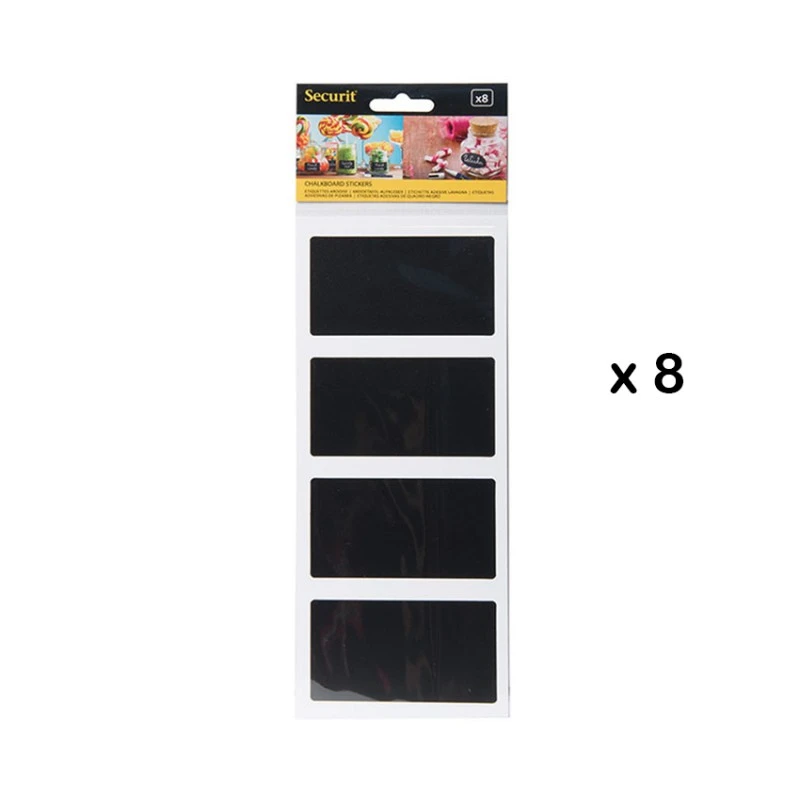 Lot De 8 étiquettes Ardoises Adhésives - Forme Rectangle 1 Lot De 8 étiquettes Ardoises Adhésives - Forme Rectangle