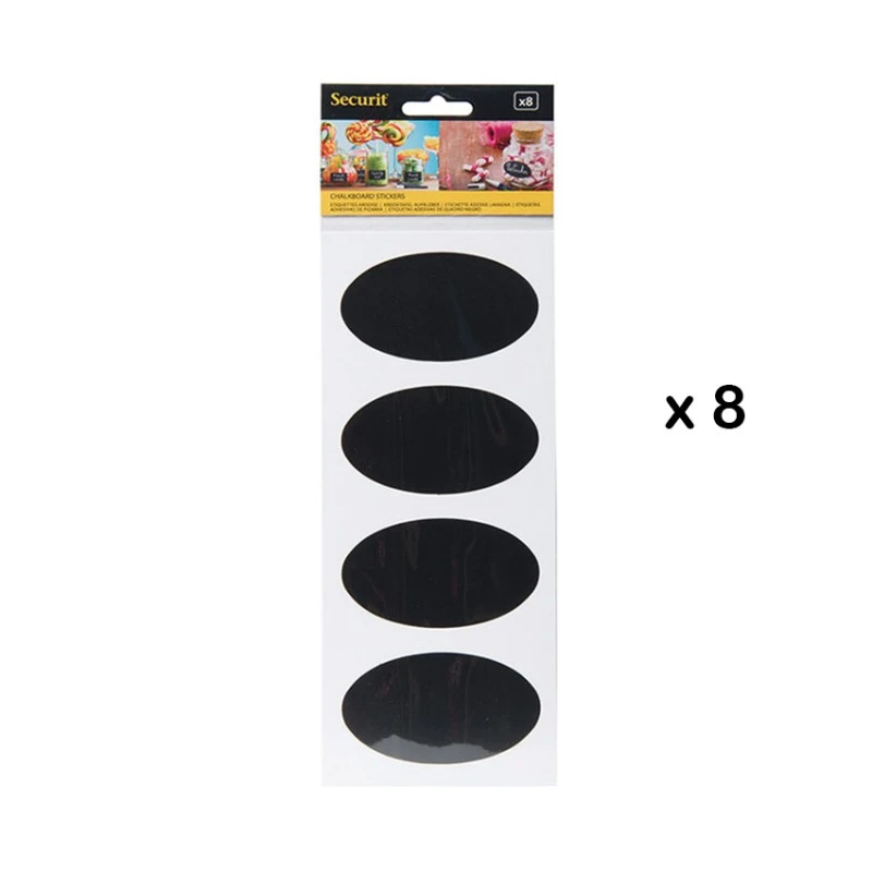 Lot De 8 étiquettes Ardoises Autocollantes - Forme Ovale 1 Lot De 8 étiquettes Ardoises Autocollantes - Forme Ovale