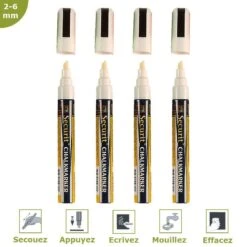 Pack Feutres Craie Effaçables 2-6 Mm Pour Décoration Ardoises Menu, Vitrine - Hôtel, Restaurant, Magasin -Déco Bistro Pas Cher Magasin pack feutres craie effacables 2 6 mm pour decoration ardoises menu vitrine hotel restaurant magasin 2