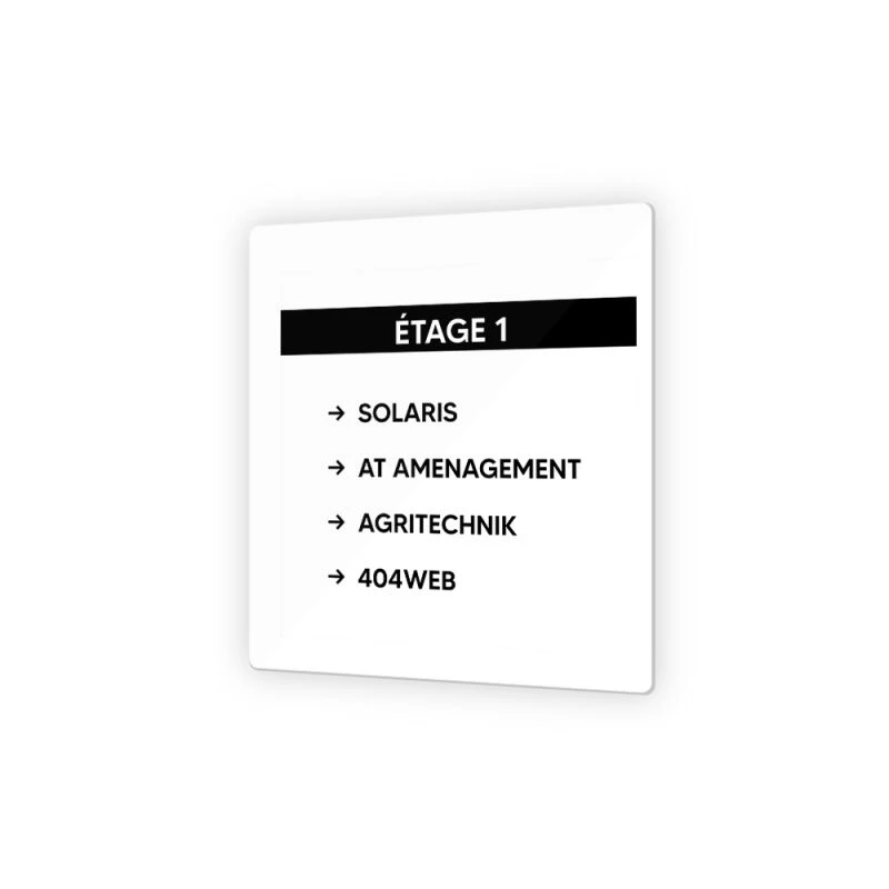 Panneau Numéro D'étage Pour Entreprise, Cabinet - Format 9 X 9 Cm En Dibond Aluminium - Plaque D'étage Personnalisable 1 Panneau Numéro D'étage Pour Entreprise, Cabinet - Format 9 X 9 Cm En Dibond Aluminium - Plaque D'étage Personnalisable