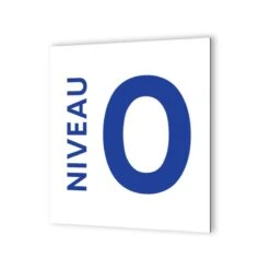 Panneau Numéro D'étage Pour Immeuble, Entreprise · 20 X 20 Cm · Dibond Blanc Picto Bleu