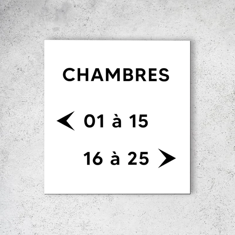 Panneau Signalétique En Dibond Blanc Picto Noir · Indication Chambres à Personnaliser 2 Panneau Signalétique En Dibond Blanc Picto Noir · Indication Chambres à Personnaliser – Image 2