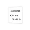 Panneau Signalétique En Plexi Picto Noir · Indication Chambres à Personnaliser