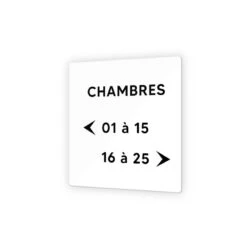 Panneau Signalétique En Plexi Picto Noir · Indication Chambres à Personnaliser