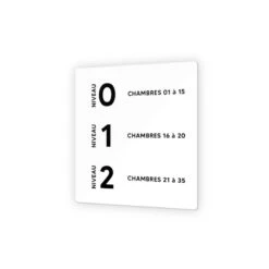 Panneau Signalétique En Plexi Picto Noir · Numéros De Chambres Pour Hôtels, Résidences à Personnaliser