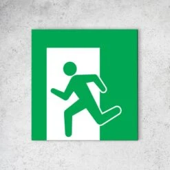 Déco Bistro Pas Cher Magasin -Déco Bistro Pas Cher Magasin panneau signaletique pictogramme sauvetage et securite en dibond 20 x 20 cm sortie de secours gauche 1