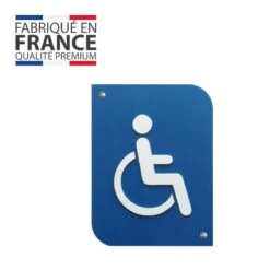 Pictogramme 3D PMR, Plaque De Porte 3D Handicap En PVC Couleur Bleu / Blanc - Signalétique De Porte -Déco Bistro Pas Cher Magasin pictogramme 3d pmr plaque de porte 3d handicap en pvc couleur bleu blanc signaletique de porte 2