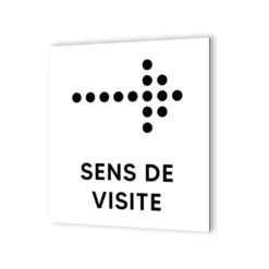 Pictogramme Panneau Flèche Directionnelle Format 20 X 20 Cm En Dibond Blanc Picto Noir · Modèle Accueil DOT Droite