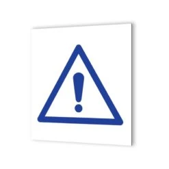 Pictogramme Panneau Signalétique Format 20 Cm X 20 Cm En Dibond Blanc Picto Bleu - Modèle Attention