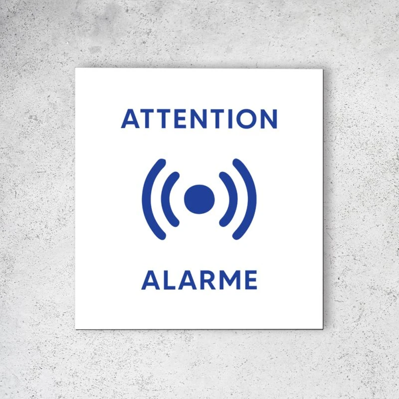 Pictogramme Panneau Signalétique Format 20 Cm X 20 Cm En Dibond Blanc Picto Bleu - Modèle Attention Alarme 2 Pictogramme Panneau Signalétique Format 20 Cm X 20 Cm En Dibond Blanc Picto Bleu - Modèle Attention Alarme – Image 2