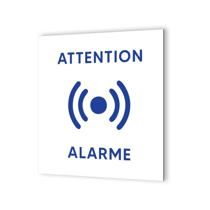 Pictogramme Panneau Signalétique Format 20 Cm X 20 Cm En Dibond Blanc Picto Bleu - Modèle Attention Alarme 1 Pictogramme Panneau Signalétique Format 20 Cm X 20 Cm En Dibond Blanc Picto Bleu - Modèle Attention Alarme
